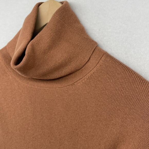 WILFRED ARITZIA Sweater XS Rebecca Turtleneck Cropped Wool Blend Pullover Brown - Picture 8 of 14